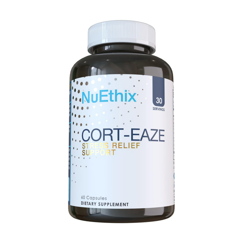 [Australia] - NuEthix Formulations Cort-Eaze - Cortisol Supplement - Health Support Supplement with Ashwagandha, L-Theanine & Rhodiola Rosea - Relaxation and Deep Sleep, 60 Capsules, 30 Servings 