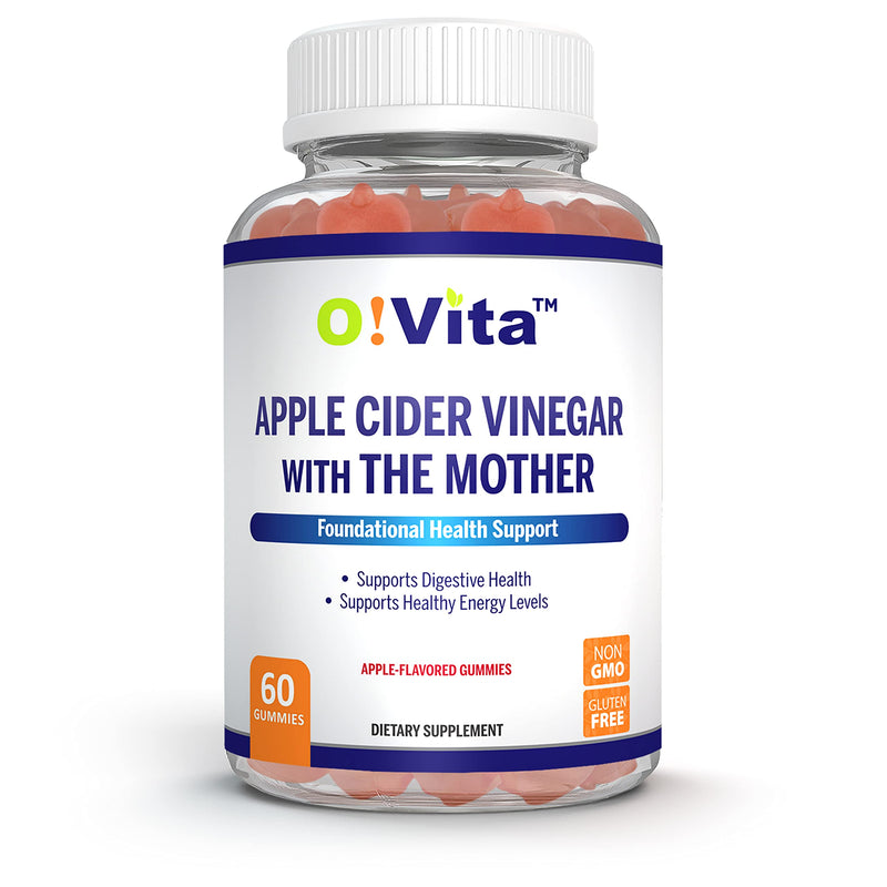 Apple Cider Vinegar Gummies with The Mother, Gluten Free, Vegan, Made with Pomagranate, Beet Root, and Vitamin B12 for Energy - 60 Non-GMO Apple Flavored Gummies, up to 2-Month Supply