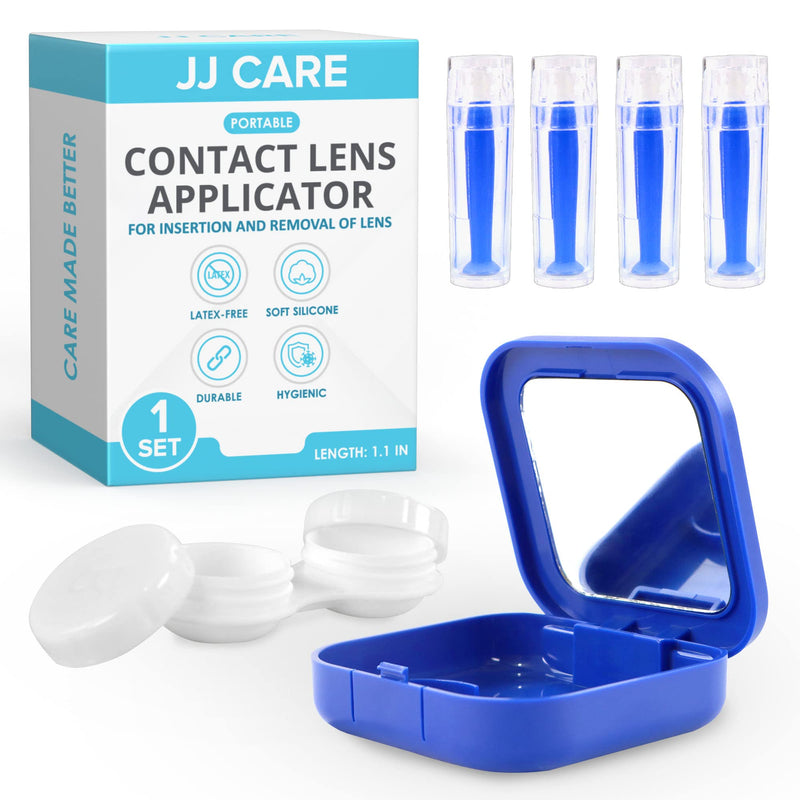 [Australia] - JJ CARE Contact Lens Applicator - Bundle Pack, Contact Lens Remover for Hard Lenses, Eye Contact Plunger for Hard Contacts, Contact Removal Tool for Permeable Gas Lenses w/Mirror & Contact Lens Case 