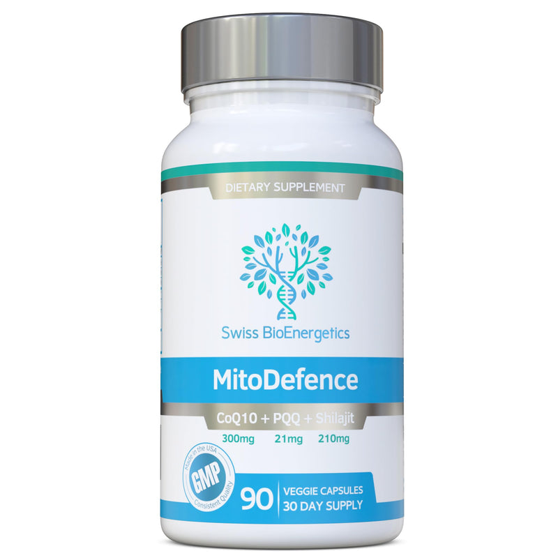 MitoDefence - 300mg CoQ10 with 21mg PQQ and 210mg Shilajit Daily dose - All-in-ONE Mitochondrial Support with Enhanced Absorption - Manufactured and Tested in The USA