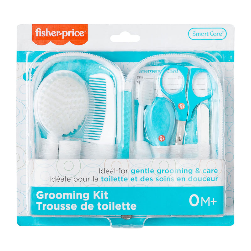 [Australia] - Smart Care Fisher-Price 12-Piece Baby Grooming Kit, Newborn Essentials, Baby Gift Set, Includes Baby Nail Kit, Baby Oral Care, Baby Hair Brush, Baby Comb 12 Piece Set 