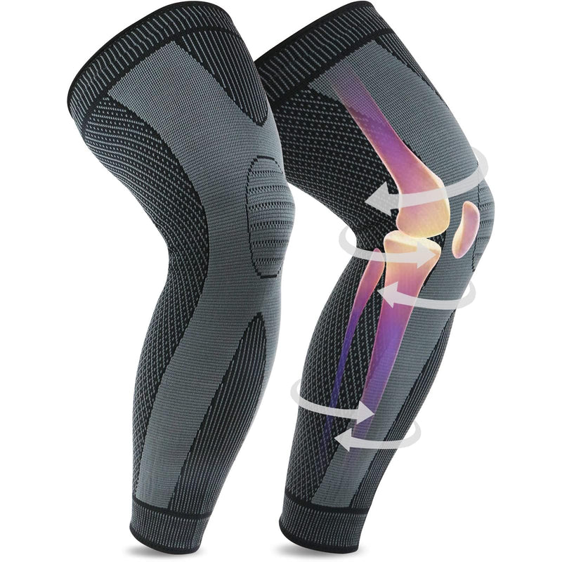 [Australia] - beister Full Leg Sleeve, Thigh High 20-30mmHg Graduated Compression Stockings for Women & Men, Knee Compression Sleeves, Knee & Calf Support for Meniscus Tear, ACL, Arthritis, Joint Pain Relief, Sport Black Large 