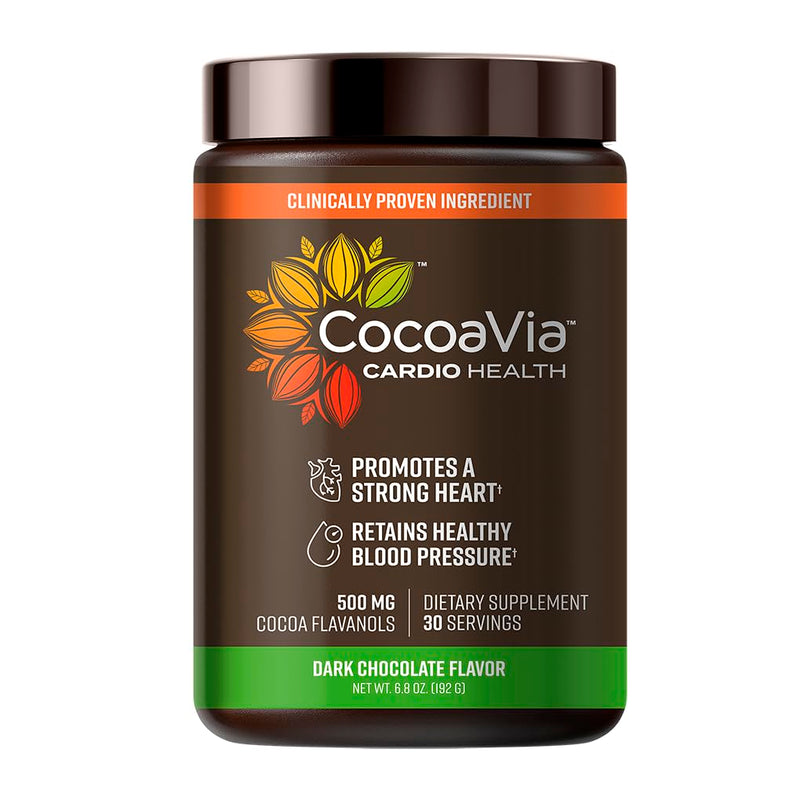 [Australia] - CocoaVia Cardio Health Cocoa Powder, 30 Servings, 500mg Cocoa Flavanols, Support Heart Health, Boost Nitric Oxide, Improve Circulation, Energy, Preworkout, Vegan, Dark Chocolate Cacao 6.8 Ounce (Pack of 1) 