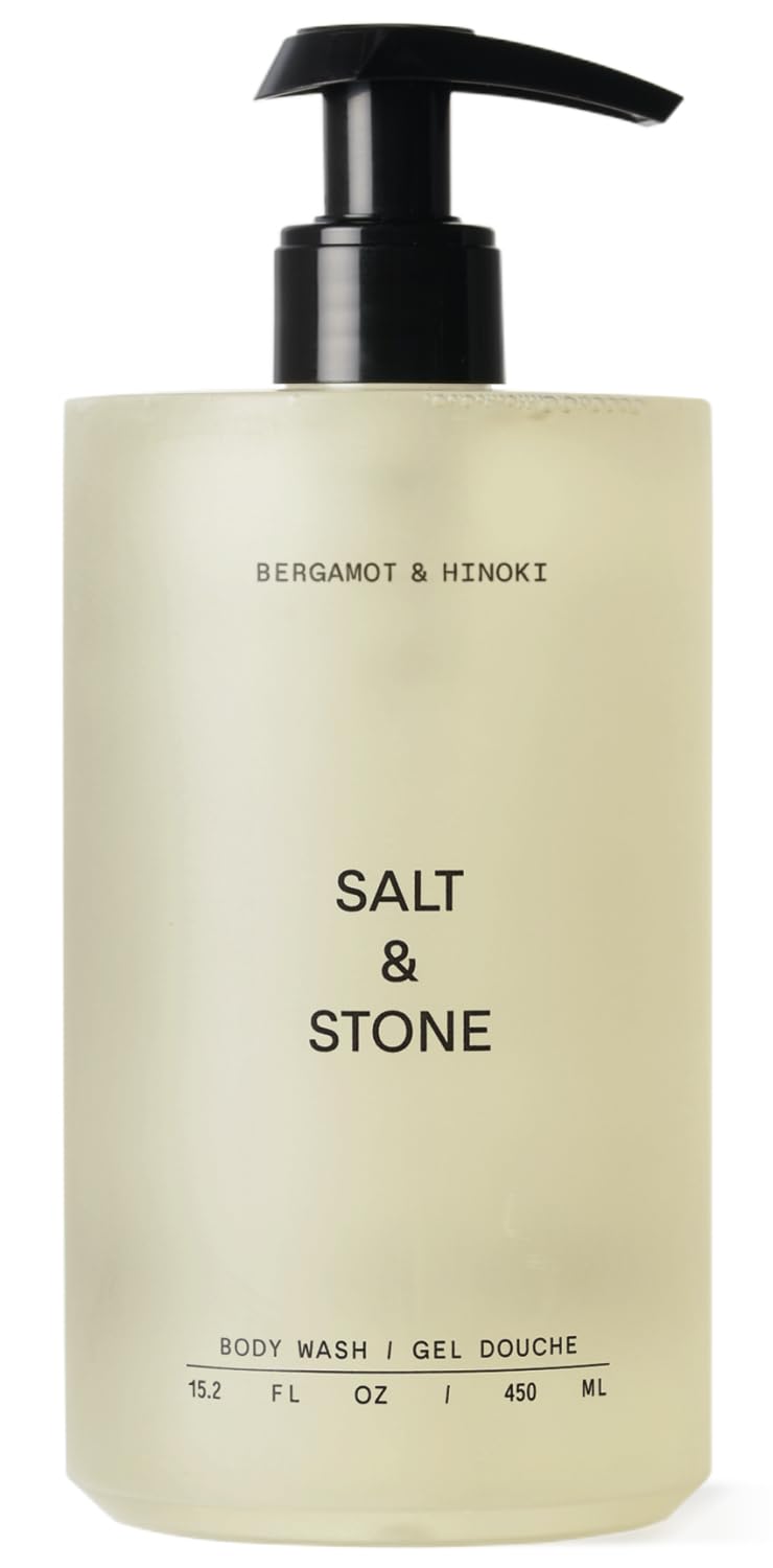 [Australia] - Salt & Stone Body Wash with Antioxidants for Deep Moisture | For Women & Men, Sulfate, Paraben, & Dye Free, Leaving Skin Soft and Hydrated | Bergamot & Hinoki 15.2 fl oz Bergamot & Hinoki - 15.2 fl oz 