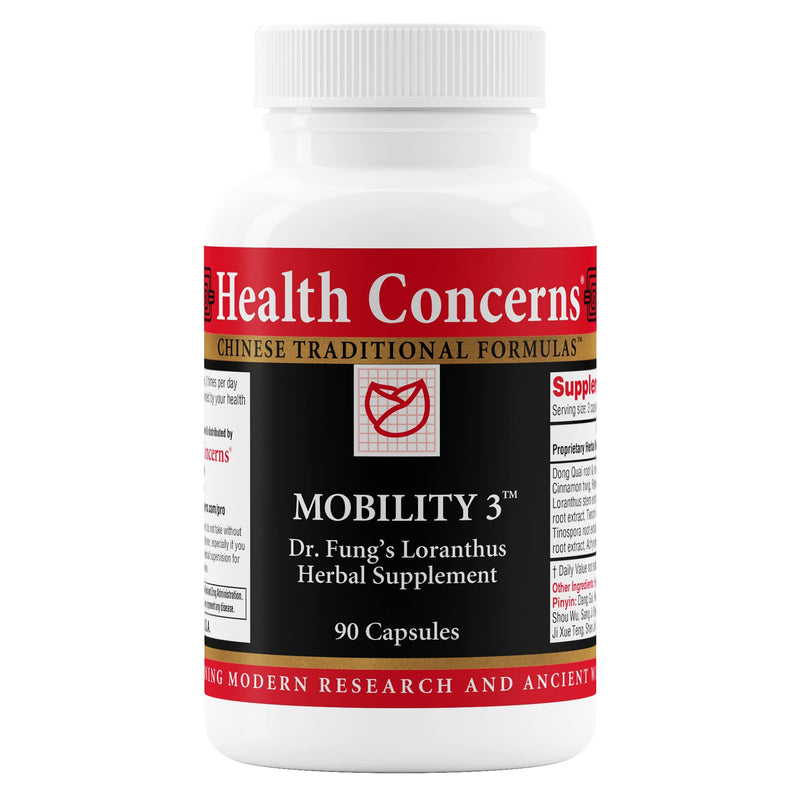 Health Concerns Mobility 3 – Joint & Muscle Support – Herbal Stiffness Supplement for Men & Women – Dong Quai, Ginseng, Fo-Ti, Loranthus & Ginger Formula – Chinese Support – 90 Capsules 90 Count (Pack of 1)