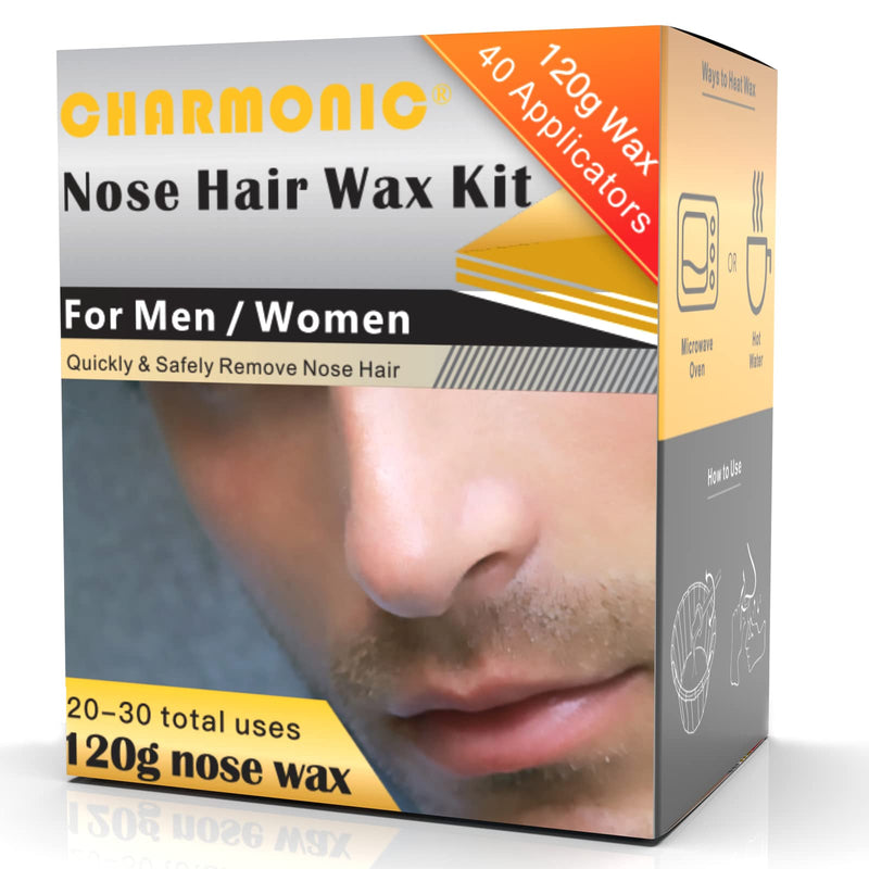 [Australia] - 120g Nose Hair Waxing Kit with 40 Applicators - Quick & Painless Hair Remover for Men and Women, Up to 20 Uses 120g 