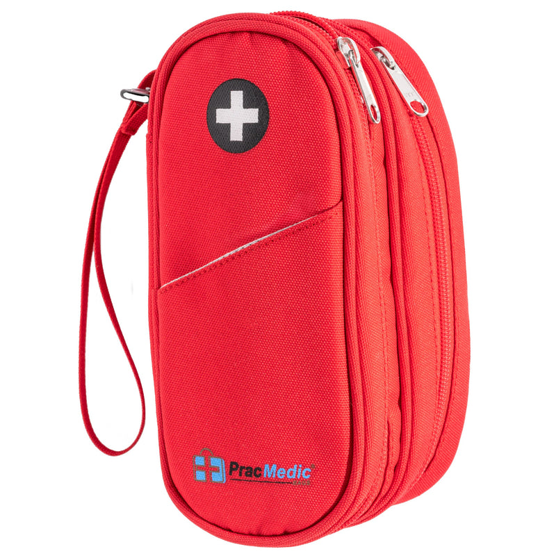 [Australia] - PracMedic Bags Epipen Carry Case- Medicine Bag- 2 Tier Insulin Cooler Travel Case to hold Diabetic Supply, Asthma Inhaler Spacer, Epi Pen, Auvi Q, Diabetes Medication- First Aid Bags Empty (Red) Red 
