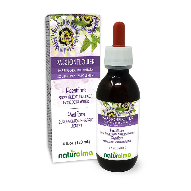 [Australia] - Naturalma Passionflower (Passiflora incarnata) herb with flowers Alcohol-free Tincture - 4 fl oz Liquid extract in drops - Herbal supplement - Vegan 4 Fl Oz (Pack of 1) 