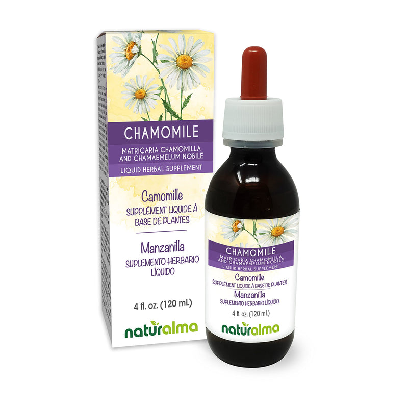 [Australia] - Naturalma German and Roman Chamomile (Matricaria chamomilla and Chamaemelum nobile) flower Alcohol-free Tincture - 4 fl oz Liquid extract in drops - Herbal supplement - Vegan 4 Fl Oz (Pack of 1) 