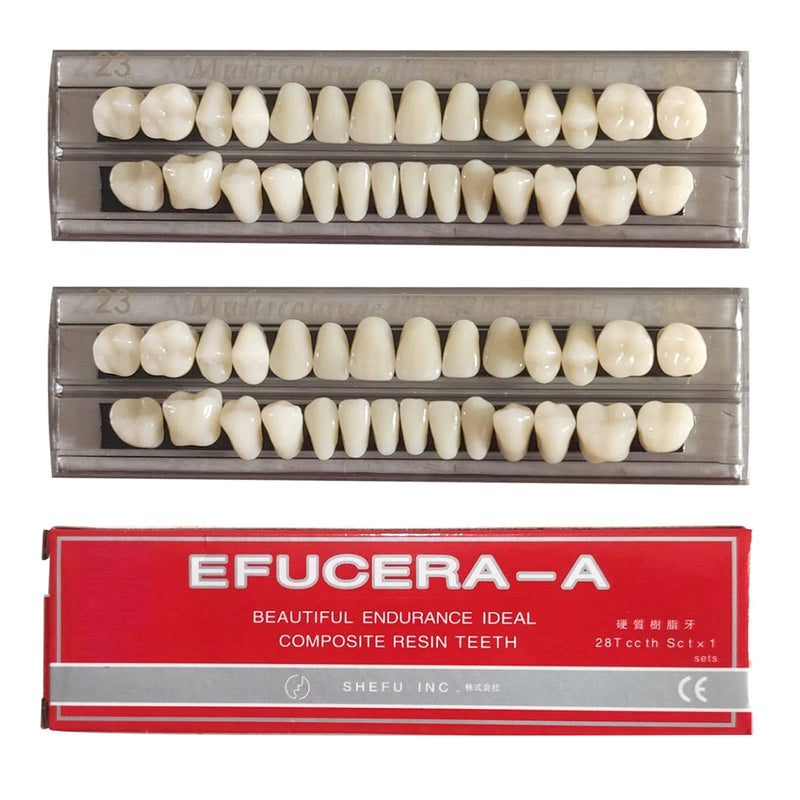[Australia] - RZJZGZ Synthetic Resin Tooth Denture False Teeth for Halloween Horror Teeth 23 A3(56 Pcs/2Set) 