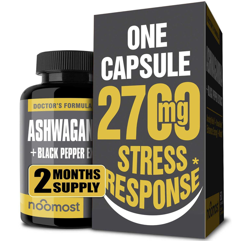 [Australia] - Organic Ashwagandha Capsules 2700mg w/Black Pepper Extract 20mg as Vegan Ashwagandha Supplements for Anti Stress Relief, Natural Mood Support, Energy & Focus, 2 Months Box 
