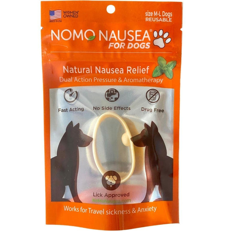 NOMO Peppermint Aromatherapy Motion Sickness Relief Bands for Dogs | Anti-Nausea Wristbands with Gentle Acupressure | 30-Second Nausea Relief Band | Medium to Large | Nude | Single Pack - PawsPlanet Australia