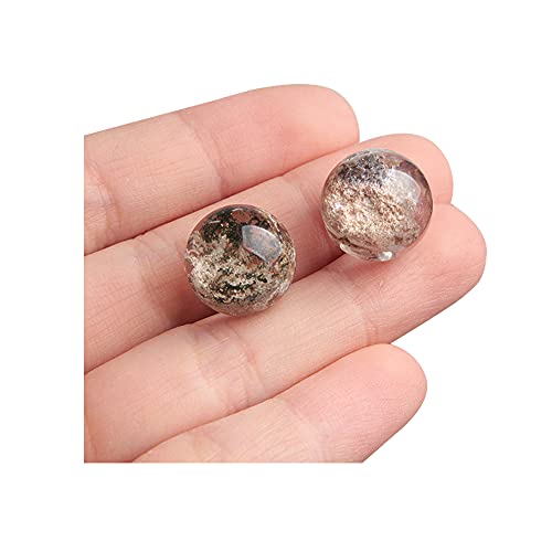 Acxico 2Pcs Natural Phantom Quartz Crystal Sphere Ball Garden Scenic Gemstone