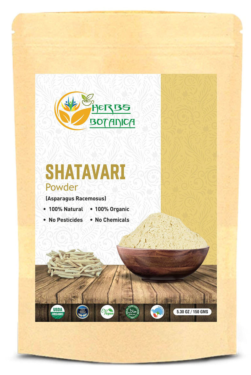 [Australia] - Shatavari Powder Organic Asparagus Racemosus for Lactation Breastfeeding Shatavri Satawar Kalpa Kalp India USDA Organic Improves Lactation | Rejuvenates Stamina | 5.3 oz / 150 gms 