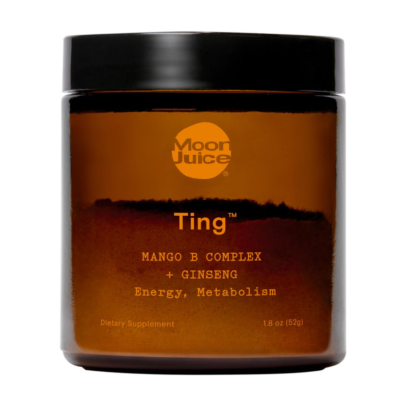 Moon Juice, Ting Vitamin B Complex Powder, Caffeine-Free Energy, Mango | Methylated B12, folate, ginseng & L-glutamine, digestion, sugar-free, 1.8oz, 25 servings Jar