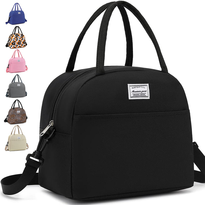 [Australia] - lunch bag women & men, Reusable Insulated Cooler Lunch Box Adult Water Resistant Lunch tote bag for Work Picnic Beach or Travel Black 