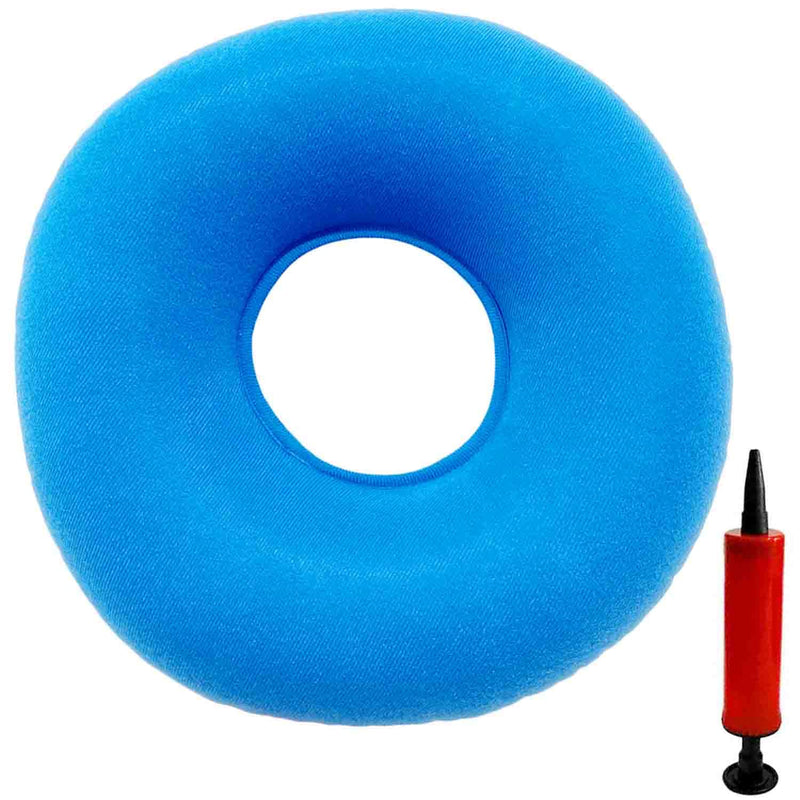 [Australia] - Donut Pillow, Inflatable Donut Cushion for Tailbone Pain,Hemorrhoid Seat Cushion (15" Light Blue, Air Pump Included) 