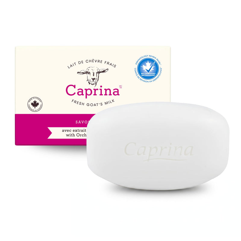 Caprina Fresh Goat’s Milk Bar Soap, ORCHID, 5 oz (141 g), Pack of 1, Moisturizing Goat Milk Soap Bar with Vitamins A, B2, B3 5 Ounce (Pack of 1)
