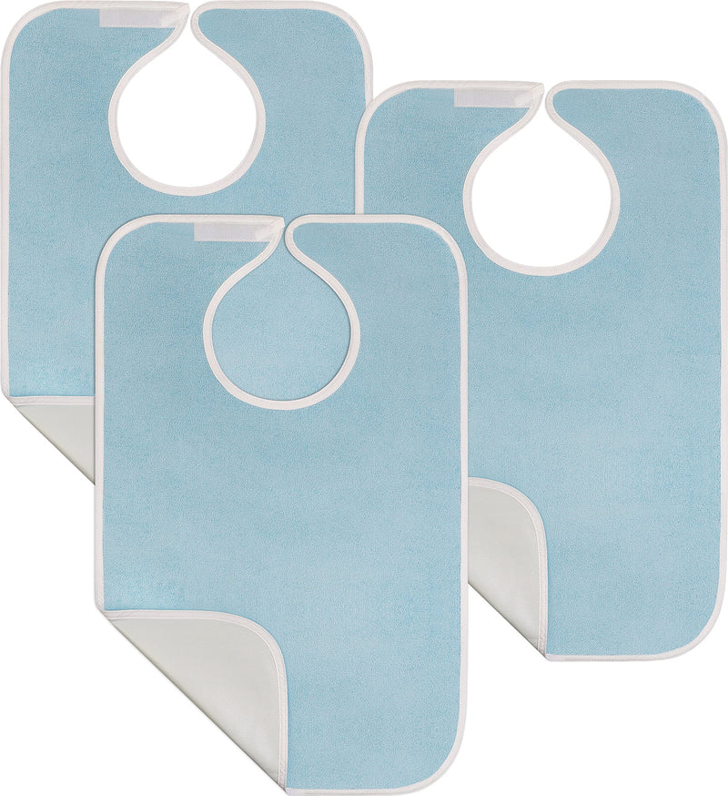 [Australia] - Utopia Towels - Pack of 3 - Premium Quality Unisex Adult Bibs - Waterproof & Washable Blue 