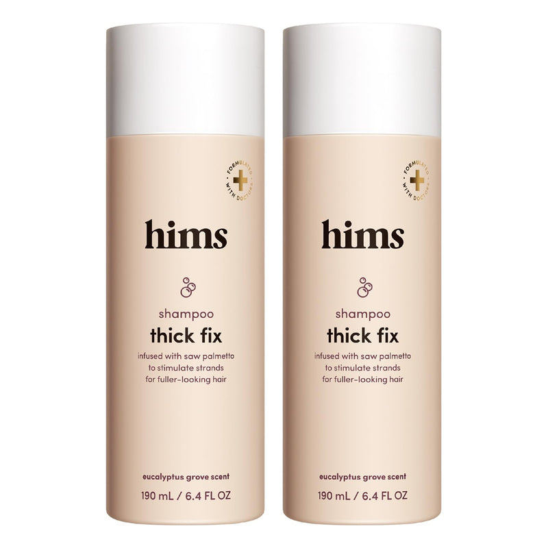 hims Thick Fix Shampoo - Saw Palmetto for Healthy Hair Growth & Thickening - Scalp Cleansing - Vegan, Sulfate-Free & Cruelty-Free - Eucalyptus Scent, 2 pack 6.4 fl oz