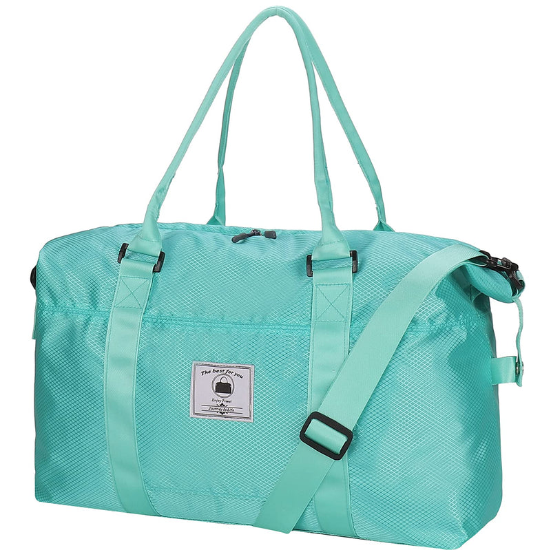 Travel Duffle Bag, Waterproof Sport Tote Gym Bag for Women Men, Overnight Weekender Carry On Bag with Wet Pocket Teal