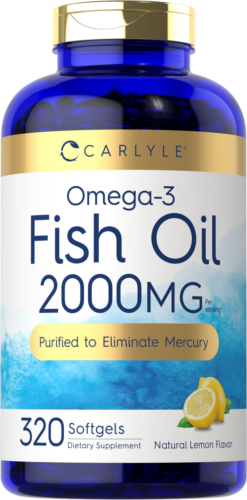[Australia] - Carlyle Fish Oil Supplements | 2000mg | 320 Softgels | EPA & DHA | 600mg Total Omega-3 | Non-GMO, Gluten Free Pills 