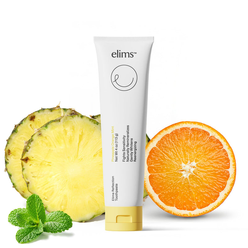 [Australia] - ELIMS Nano Hydroxyapatite Fluoride Free Toothpaste - Xylitol Remineralizing Toothpaste for Whitening Sensitive Teeth - SLS Free Orange Pineapple Mint Flavor for Adults & Kids 4oz Pineapple Orange Toothpaste 4 Fl Oz (Pack of 1) 