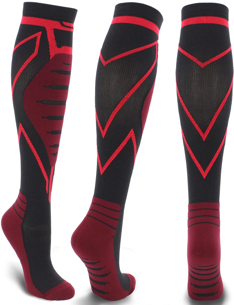 [Australia] - Compression Socks for Men & Women 20-30 mmHg Knee High -Best Support for Medical, Athletic, Sports, Travel (1/2Pairs) XX-Large 1pair-black 