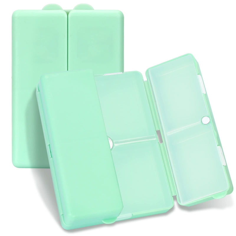 FYY Travel Pill Organizer,7 Compartments Large Pill Box Medicine Case-Green | Easy to Use, Privacy Protection,Magnetic Foldable Large Pill Case for Purse or Pocket to Hold Vitamins,Supplements,Medication Large (1 Piece) Green