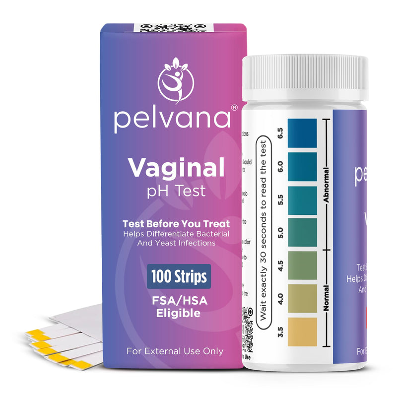 [Australia] - Pelvana Vaginal pH Test Strips for Women – 100 Strips, at-Home BV and Yeast Infection Test Kit, Vaginal pH Tester to Differentiate Between Conditions 100 Count (Pack of 1) 