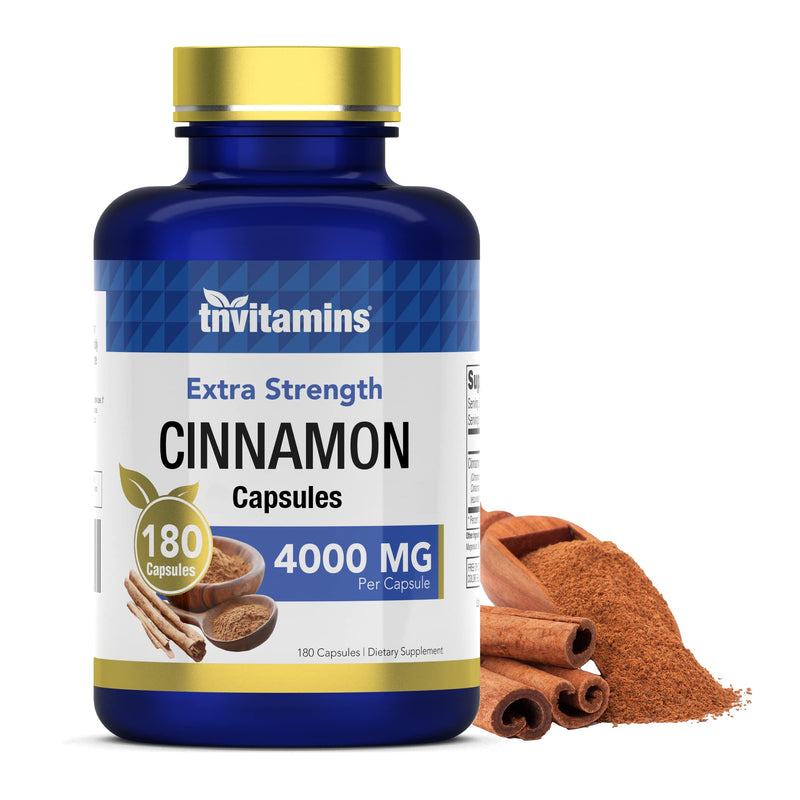 [Australia] - Cinnamon Capsules 4000 MG - 180 Capsules | Ceylon Cinnamon & Cassia Cinnamon Pills | Extra Strength Cinnamon Bark Extract | Cinnamon Complex AB6281 