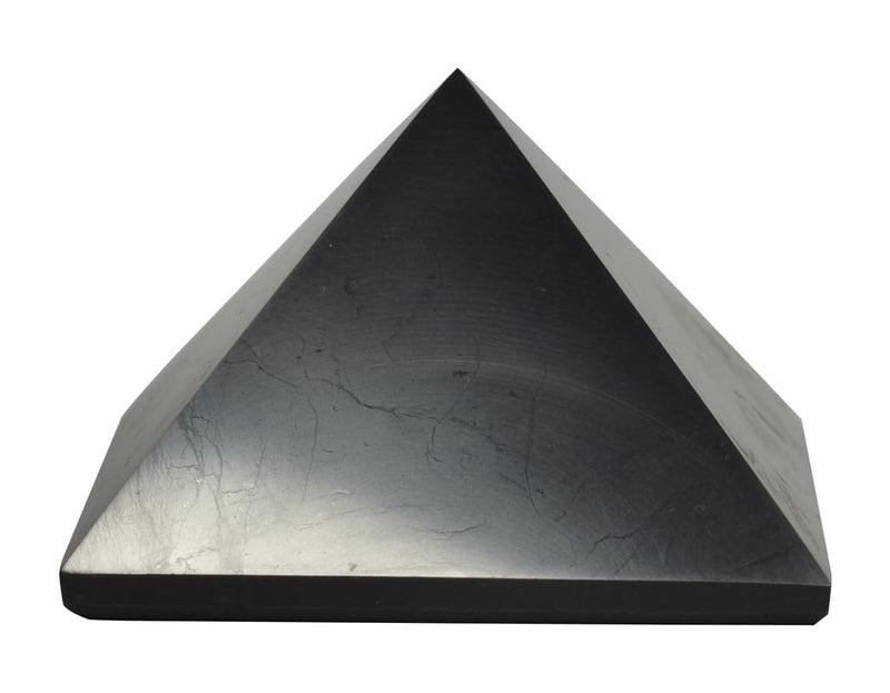 [Australia] - Authentic Shungite Pyramid from Real Shungite Stones Shungite Crystal Pyramid Home Protection Room Decor Office Desk Decor Authentic Crystals Black Pyramid (Polished, 70 mm / 2.75") Polished 70 mm / 2.75" 