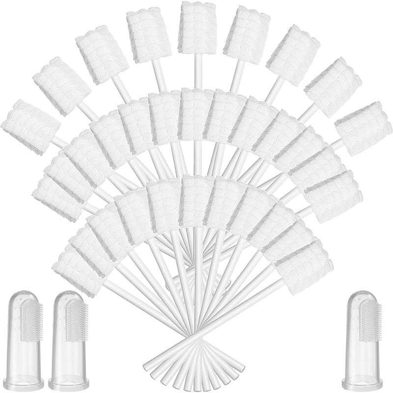 [Australia] - Tondiamo 100 Pcs Baby Tongue Cleaner Toothbrush Baby Oral Cleaner with 3 Pieces Finger Toothbrush for Newborn Mouth Oral Cleaning Infant for 0-36 Months 