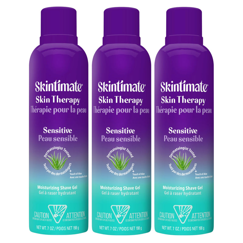 [Australia] - Skintimate Skin Therapy Sensitive Skin Moisturizing Shave Gel for Women with Vitamin E, Aloe and Olive Butter, 7 oz - 3 Pack Aloe Vera 7 Ounce (Pack of 3) 