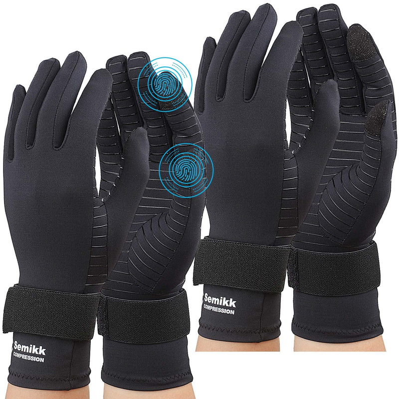 [Australia] - Copper Arthritis Gloves for Women Men, Full Finger Compression Gloves for Arthritis, Carpal Tunnel, Pain Relief, Swelling, Rheumatoid, Typing, Adjustable Wrist Strap (2pair, L/XL) Large/X-Large 2pair Full Finger 