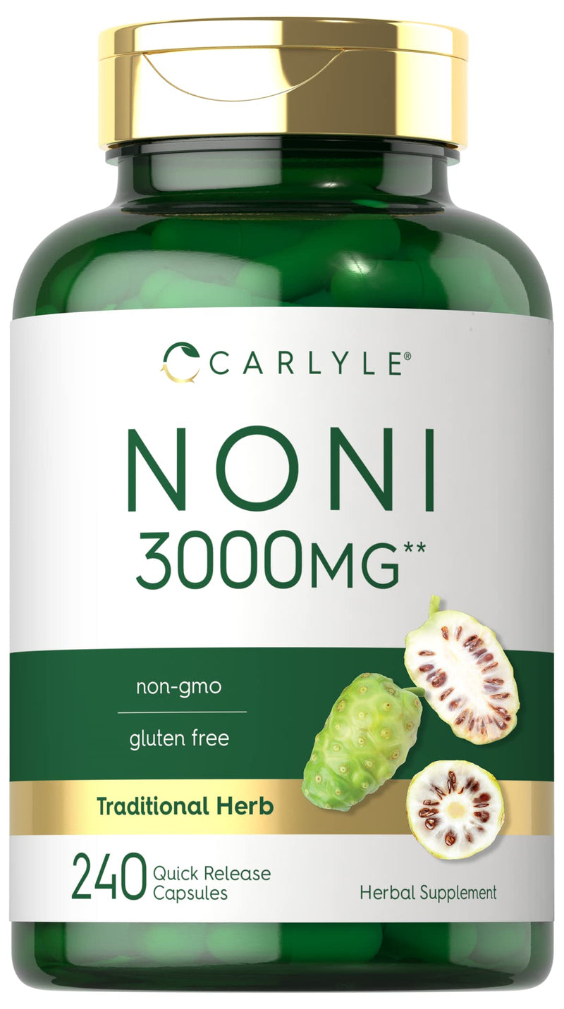 [Australia] - Carlyle Noni Fruit Capsules 3000mg | 240 Count | Non-GMO, Gluten Free | Traditional Herb Supplement 