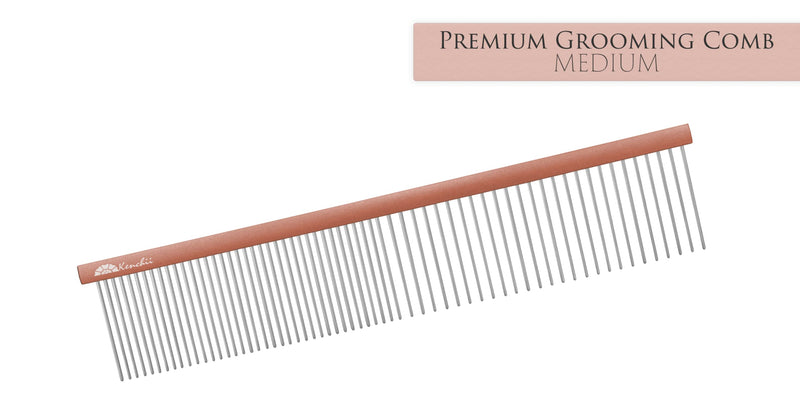 Kenchii Premium Satin Rose Gold Grooming Combs (Medium) Medium