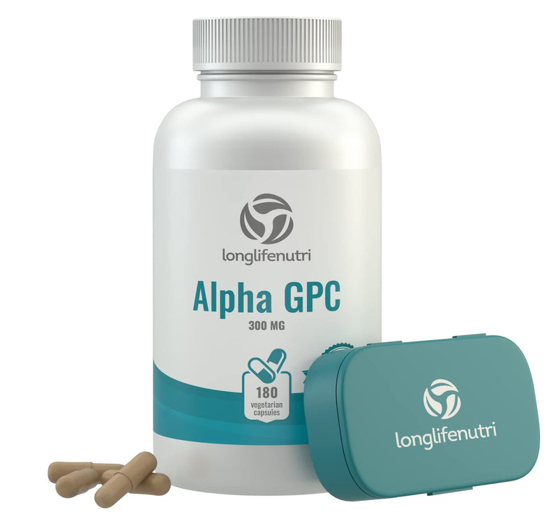 [Australia] - Alpha GPC Choline Supplement 300mg - 180 Vegetarian Capsules | Made In Usa | Cognitive Enhancer Nootropic | Supports Memory & Brain Function | Boosts Focus & Mood | 300 mg Pure Powder Pills Complex 180 Count (Pack of 1) 