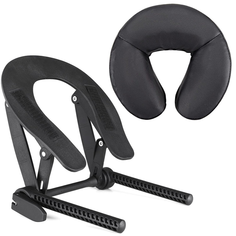 [Australia] - Universal Massage Table Face Cradle & Cushion, Adjustable Massage Chair Spa Bed Headrest & Face Pillow Support, Massage Platform Head Rest Cushion Cradle for Salon Home Mattress Top Massage Kit Face Cradle & Cushion - Black 