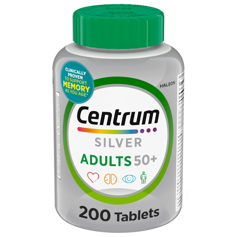 Centrum Silver Multivitamin for Adults 50 and Over, 220 Tablets | Contains Vitamin D3, B Vitamins, Clinically Proven to Support Memory as You Age, GLP-1 Support 220 Count (Pack of 1)
