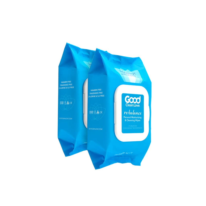 [Australia] - Good Clean Love Rebalance Feminine Wipes, Supports Vaginal Health Naturally & Reduces Odor, Moisturizing & Cleansing Hygiene Product Made with Aloe, pH-Balanced Feminine Wipes, 60 Biodegradable Wipes Fresh 30 Count (Pack of 2) 