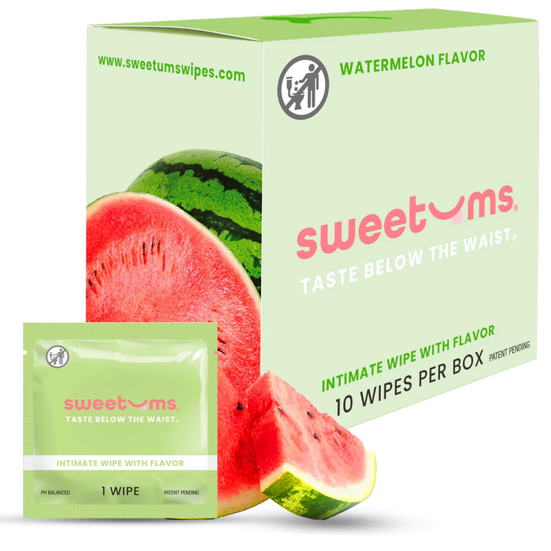 [Australia] - Feminine Wipes For Women, Individually Wrapped - pH Balanced Flavored Intimate Wipes - Pack of 10 (Watermelon) Watermelon 1 Count (Pack of 10) 