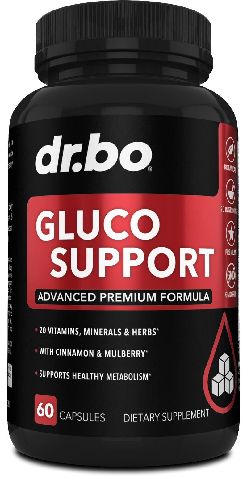 [Australia] - Gluco Support Supplement Capsules - Boost Metabolism Supplements, Vitamin Herbal Formula Pill - Ultra Balance Optimizer Vitamins, Chromium, Cinnamon, Bitter Melon Leaf, Gymnema, Vanadium - 60 Pills 