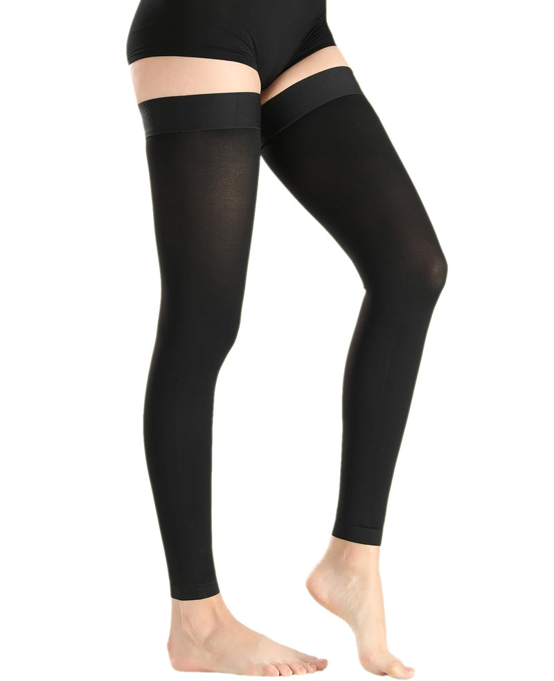 [Australia] - Thigh High Medical Compression Stockings For Women & Men,Firm Support Hose 20-30 mmHg,Treatment Varicose Veins Swelling Footless Black XX-Large 