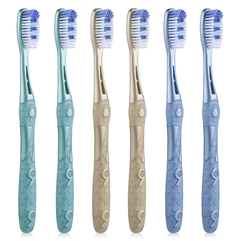 [Australia] - Medium Toothbrushes for Adults, Whitening Toothbrush with Spiral Medium Bristles for Smoke Tea Coffee Stain, Deep Plaque Removal, Rounded Bristle Tips for Gentle Cleaning Medium Toothbrushes 6pcs 