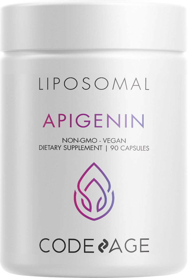 [Australia] - Codeage Liposomal Apigenin Supplement, 3-Month Supply, Daily Flavonoid Chamomile Extract, Liposomal Phospholipid Complex, Non-GMO Sunflower Oil, Phosphatidylcholine Vegan Blend, Gluten-Free, 90 Count 90 Count (Pack of 1) 
