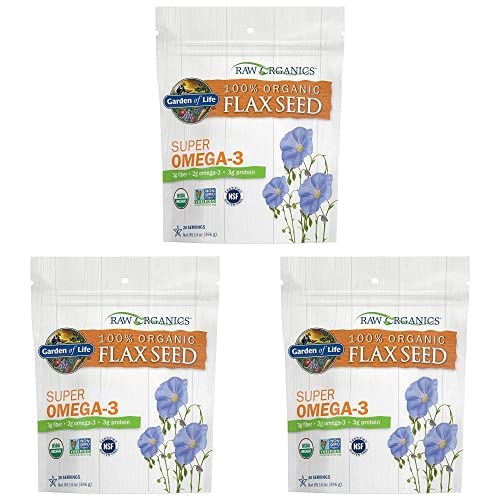 [Australia] - Garden of Life 100% Organic Ground Flax Seed, Cold Milled Premium Golden Flaxseed Meal for Women and Men, 2g Omega 3, Lignans, 3g Fiber, 3g Protein, One Ingredient, Preservative Free, 28 Servings (Pack of 3) nutty 14 Ounce (Pack of 3) 