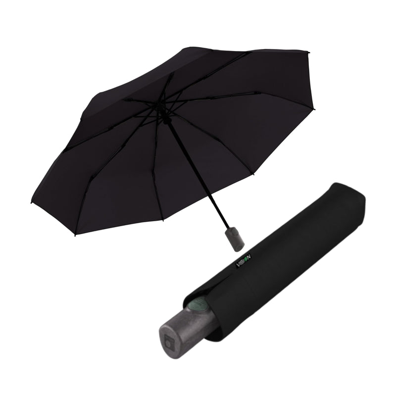 Knirps Vision Duomatic Automatic Open Close Rain Umbrella – Durable Compact Travel Umbrella for Adults, 97 cm Canopy, Retractable Folding Umbrella with Carrying Case Root