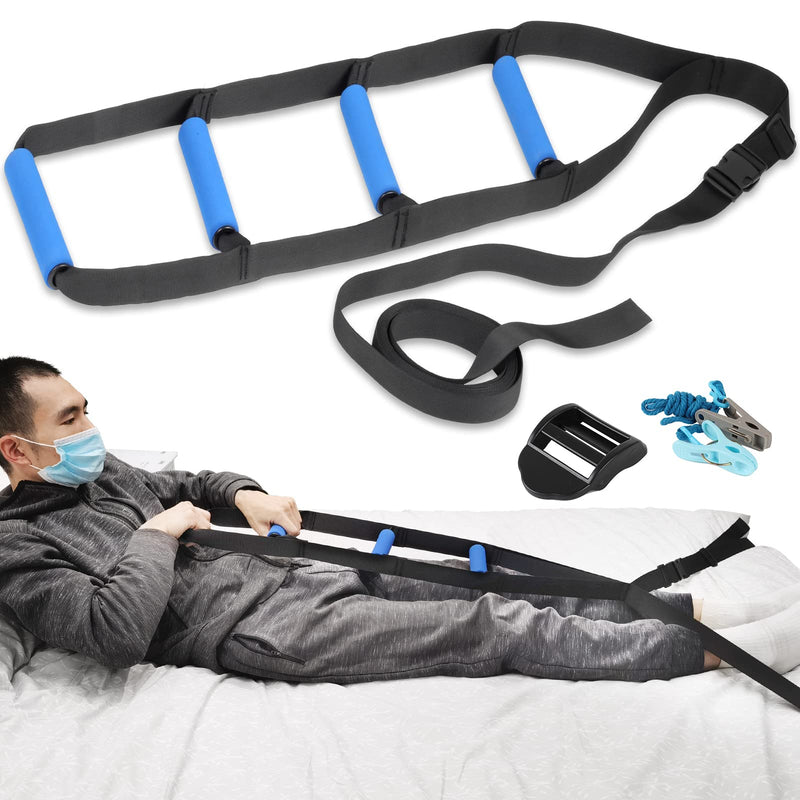 [Australia] - Bed Ladder Assist,Pull up Helper and Sit up Helper 4 Handle Grips,Bed Rail Assistance Devices Adjustable Length Bed Lift for Most Beds Mobility Aid for Elderly, Handicapped,Injured (160 INCHES) 160 INCHES 