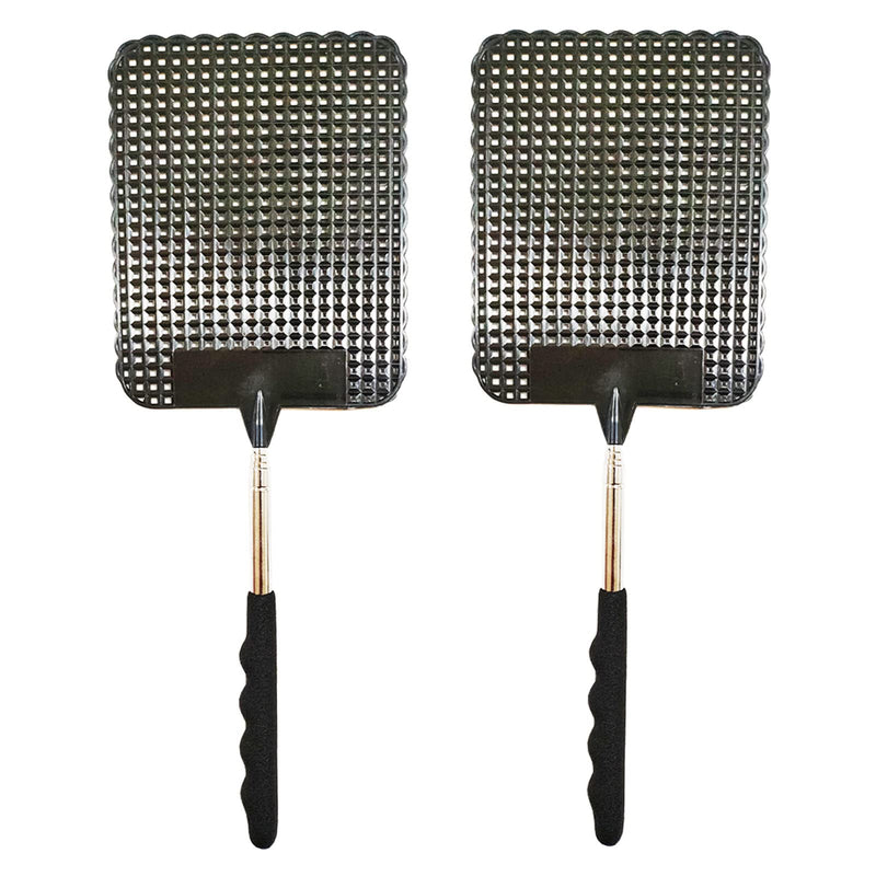 [Australia] - 2PCS Telescopic Fly Swatter, Manual Heavy Duty Plastic Flyswatter, Upgraded Sturdy Fly Swatter with Extendable Stainless Steel Pole 